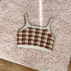 Houndstooth Pattern Shein cropped top